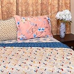 IndiNest - For Your Indian Home All Weather Reversible Ac Comforter | Super Soft, Lightweight, Synthetic Soft Cotton 200 Tc Quilt, Double Bed Comforter Blanket, Blue Comforter - 2-11