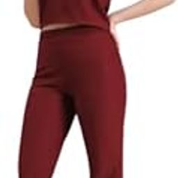Women's Polycotton Casual Summer Track Suit T-Shirt Trackpant Co-Ord Set (Maroon);Size :- XX-Large - Don_003-MRN-image-72