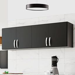 SPYDER CRAFT Engineered Wood Matte Finish Ea120 Wall Mounted Kitchen Cabinet Multi-Purpose Cabinet for Kitchen, Living Room&Bedroom Color: Black||Assembly -DIY (Do-It-Yourself)-15