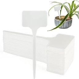 PODHGHAR 100 White Plant Label Plant Name Tag PP Plastic Reusable Plant Name Tags for Gardening Writtable Plant Tags for Plant Classfication-image-10