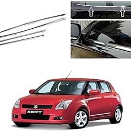 Auto E-Shopping Car Window Lower Garnish Stainless Steel Chrome Finish Exterior for Maruti Swift Old Model 2009 2011 Set of 4 Pieces-image-64