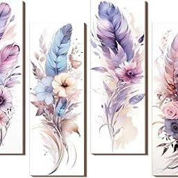 SARVADA DECOR 1 Set of Wooden Floral Feather Art Wall Decoration, Stylish Simple Dynamic Wall Logo, Natural And Fresh Wall Decoration-image-99