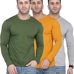 kroptee Self Design Men Full Sleeve Round Neck Multicolor T-Shirt (Pack of 3)-picture-42