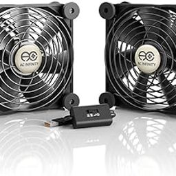 AC Infinity MULTIFAN S7, Quiet Dual 120mm USB Fan, UL-Certified for Receiver DVR Playstation Xbox Computer Cabinet Cooling-44