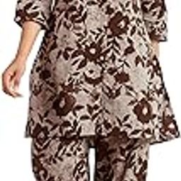 Women's Pure Cotton Floral Printed Straight Co-ord Set-image-99