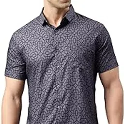 majestic man Men Comfort Slim Fit Printed Cotton Blend Half Sleeve Casual Shirt-picture-4