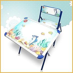 Planet of Toys Marine Themed Kids Study Table and Chair Set | Cartoon Shark and Ocean Design | Foldable, Durable, and Perfect for Kids’ Study or Playtime-12