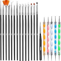 Beauté Secrets 20 Pcs Nail Art Brushes, Nail Art Design Painting and Drawing UV Polish Brush Tool Kit,Dotting Tool, Acrylic Nail Art Design Painting Tool Pen Polish Nail Brush Set-77