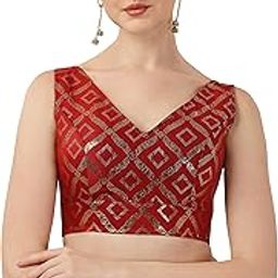 Women's Art Silk Floral Sleeveless Regular Fit Blouse-image-81