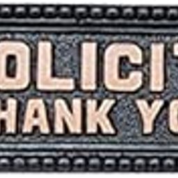 Adonai Hardware Georgian "NO SOLICITING" Brass Door Sign - Black with Copper Letters-image-56