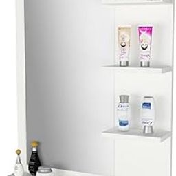 Bellezza Engineered Wood Wall Mounted Bathroom Mirrors (60X80 CM White)-picture-10