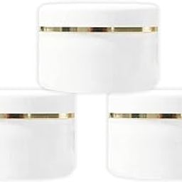 White Golden 100 Gm/ml Empty Jar/container for Storing Eyeshadow, Makeup, Face Cream, Lip Balm, Jewellery, Watch Parts, Beads (Pack Of 3, 100 ml)-image-11