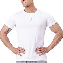Brisk Logo Men's Super Combed Cotton Lightweight Microfiber Solid Round Neck Half Sleeve T-Shirt with Breathable Mesh for Gym & Sports-image-2