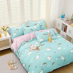 Ritvik Decor Teens Cotton Nursery Print Single Bed Reversible Kids Comforter Set(1 Single Bed Comforter,1 Single Bedsheet and 1 Pillow Cover,180 TC) (Color-24) (Color-15)-image-85