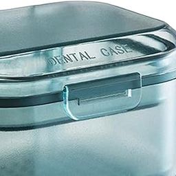 Tportable Denture Case Container Waterproof Drain Organizer Holder Soaking Blue-image-78