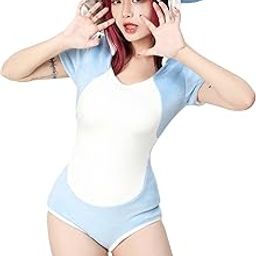 Women's Shark Romper Crotch Onesie Pajama Blue Sleepwear Loungewear Hooded Homewear-image-16