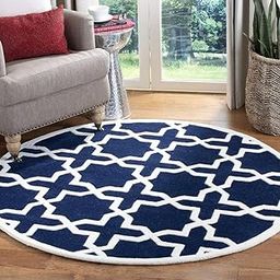 ANABIYA CARPET Export Quality Handmade Woolen Round Carpet for Living Room Size 5 x 5 feet Round Design 40-image-71