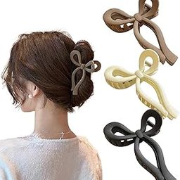 EPARTY 3 Pcs Bow Claw Clips Utmiga Elegant Butterfly Hair Clips Cute Large Crab Ponytail Accessories Acrylic Bowknot Hairpins Barrettes Headbands New Korean Bows Claws Matte Finish-image-11