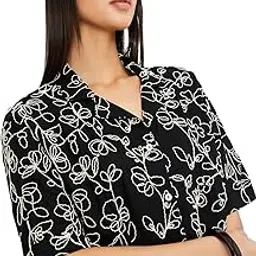 max Women's Half Sleeves Collared Embroidered Shirt-picture-41