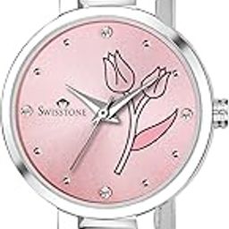 Stainless Steel Analog Women's Watch (Pink Dial Silver Colored Strap), Band_Black-image-86