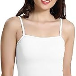 Women's Camisole with Modest Scoop Neck, Crop Top Style, Thin Spaghetti Straps, Breathable Ultra Soft Cotton Fabric, Active wear Cami Tanks-image-75