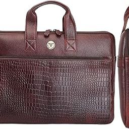 Pure Leather Slim Bag for Men Women (SPACE FOR - Laptop/Tablet,Charger,1 Notebook & Card/pen)- 15 Inches MacBook/Laptop Padded Bag for Men/Women - Messenger Bag for Executives-image-33