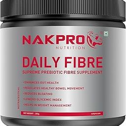 NAKPRO Daily Fibre Powder - Unflavoured, 250g (50 Servings) | Added Essential Vitamins & Minerals | Bloating, Constipation & Acidity Relief | Controls Blood Sugar levels & Weight Management | Isabgol Replacer-12