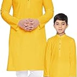 OS Men's & Boy's Cotton Silk Regular Kurta Pyjama Set-image-19