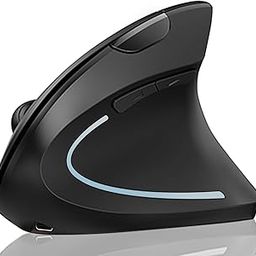 Lekvey Ergonomic Mouse, Vertical Wireless Mouse: Rechargeable Optical Carpal Tunnel Mice with 2.4G USB Receiver, 1000/1200 / 1600 DPI, 6 Buttons, for Laptop, Computer, PC, Desktop, Notebook, Black-29