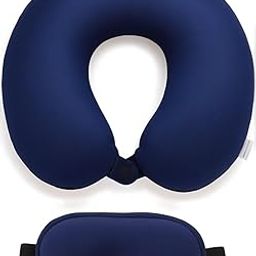 Pumpum Microfiber Travel Pillow with Eye Mask – Soft Neck Support Pillow for Airplane, Car, Train & Office – Compact & Lightweight Travel Essentials Set for Men & Women,NavyBlue-image-15