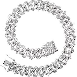Unisex Iced Link Cuban Chain Ice Out Chain Bling Rhinestones Necklace Hip- hop Style Jewelry Stylish Neck Chain/Neckpiece For Men Boys Girls And Women-15