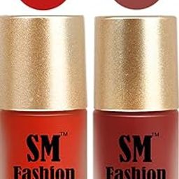 SM FASHION Nail Polishes, Orange Red-Brown Velvet Matte Nail Paint Combo Set of 2 Pcs 7ml each-image-82
