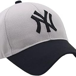 Baseball Cap, NY Soft Cotton Adjustable Unisex Cap for Men and Women Freesize Baseball Caps Free Size, White&Black-image-45