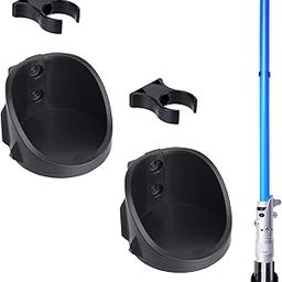 LEKUSHA Vertical Lightsaber Holder Wall Mount Display Light Saber Rack Hook Stand, Compatible for Any Lightsabers, Black Pack of 2-picture-10