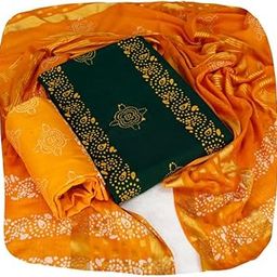 Women's Rajasthani Jaipuri Cotton Battik Print Hand Dyed Ethnic Daily Festival Office Suits Set Dress Material with Pure Cotton Gold Design Dupatta-picture-26