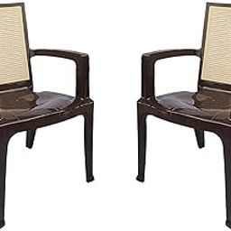 Nilkamal Mid Back Chair with Arm CHR2226 | Chair for Living Room, Bed Room, Kitchen, Office Room, Outdoor| 100% PolyPropylene Stackable Chair | (Rust Brown & Biscuit, Set of 2)-15