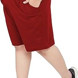 Women's Plus Size Bermuda Shorts (XL, 2XL, 3XL, 4XL, 5XL)_ Regular Fit, Cotton_Comfortable for Sports, Yoga, Gym, Nightwear & Daily Casual Wear with Pockets-image-123