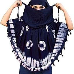 SIXSIGMA® Cotton Long Scarf Cum Mask | White Printed Design | Universal Size | For Girl & Women | Breathable Sun Protection Light Weight-34