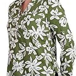 Floral Printed Green/White Shirt for Women-21