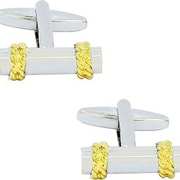 Formal Shirt Two Tone Gold Rope Cylinder Office Corporate Formal Wedding Party French Cufflink Pair Men Shirt Suit Blazer In Branded Gift Box-picture-37