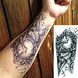 S.A.V.I Temporary Tattoo For Girls Men Women 3D Hand Sticker Size 19x12CM - 1PC. (35) Black-48