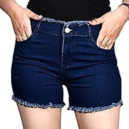Women Regular Fit Causual Mid Rise Stunning Shorts Stylish Soft Extra Comfort Denim Shorts for Women-image-33
