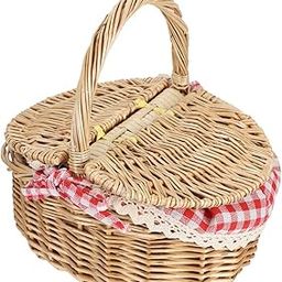 COHEALI Picnic Basket with Double Lid and Sturdy Handles for Outdoor Adventures Natural Color Handwoven Storage Basket for Camping and Outdoor Dining-image-22