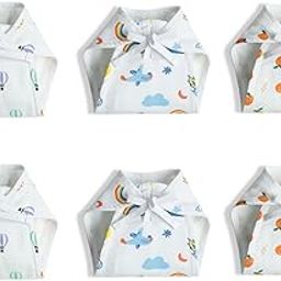 Orange Sugar Muslin Cotton Nappies | New born Baby Essential | 100% Pure Muslin Cotton Cloth Diapers| Extra Soft & Breathable Langots For Baby Girl And Baby Boy | 5 Layered Absorption | 6 Pcs Pack (Balloon Ride, Starry, Sweet Oranges)-image-97