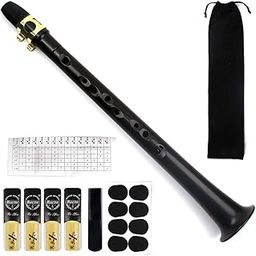 Pocket Saxophone Kit, FOVERN1 Mini Sax Portable Woodwind Instrument Professional instruments with 4 Reeds, 8 Dental pad, Fingering Charts, Carrying Bag for Amateurs and professional performers (black)-image-24