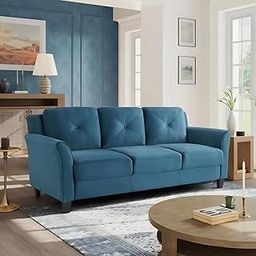 FURNY Durox 3 Seater Fabric Sofa Set (Blue)-image-4