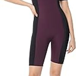 Solid Crew Neck Short Sleeves Padded Full Coverage Leg Suit-image-57