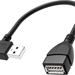 Storite 15CM USB 90 Degree USB 2.0 Extension Cable Type A Male to Female High Speed Connection, Super Fast Speed 480 Mbps Data Transfer Extender Cord for Laptop, PC - Black-19