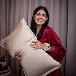 FURBO Solid 600 TC Mulberry Silk Pillowcase- Pure Mulberry Silk Pillow Cover for Hair and Skin, Anti Acne, Luxury, Champagne Gold (Pack of 1), 1 piece-image-46