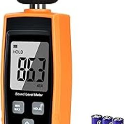 (Orange) - Hand-Held Sound Level Metre,V-Resourcing 30 130 dB Decibel Noise Measurement Tester with Backlight Digital LCD Display for Indoor/Outdoor Uses [Max/Min/Hold Function]-0